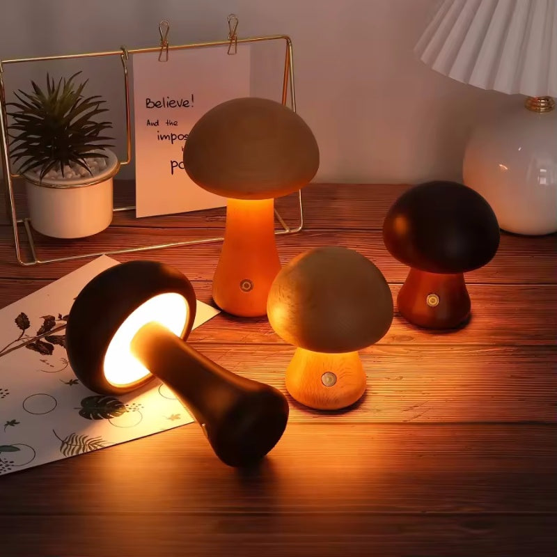 Wooden Mushroom Night Light_0